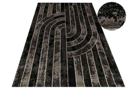 Dywan Kashmir KR158S BlackK/Gold Czarny Złoty Geometria