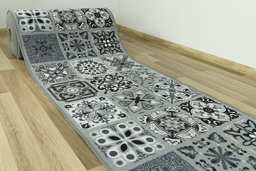 Antypoślizgowy Chodnik Patchwork Szary szerokość 67 cm