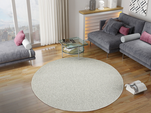 Okrągły Dywan Cannon 73 Grey Gruby Splot