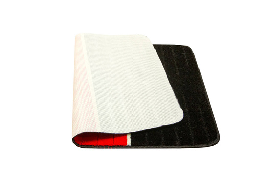 Dywanik Łazienkowy Como Red Czerwony Czarny Pasy