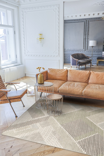 Dywan Wełniany Ballata Elian Shale Szary Zielony Geometria