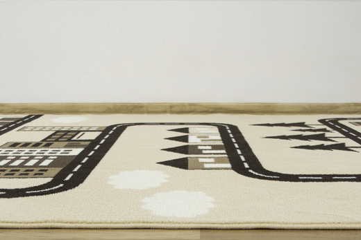 Dywan Kids 534451/97955 ivory Beż Brąz Krem Ulice Domki