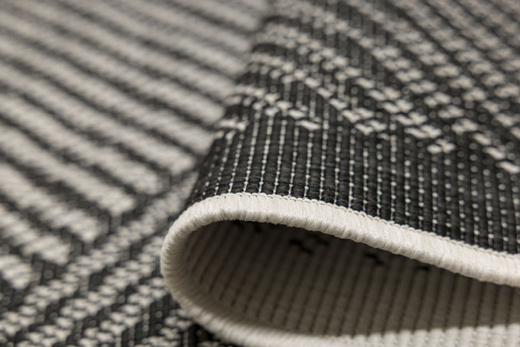 Dywan Dwustronny Sznurkowy Brussels 205942/10120 Night Antracyt Szary Trójkąty Outdoor