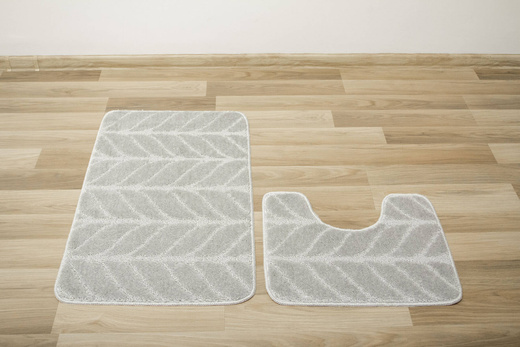 Komplet 2 częściowy Classic 1 Szary Listki Antypoślizgowy