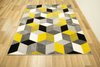 Dywan Sumatra szary żółty E219 grey/yellow Szary Żółty Krem Romby Cubes