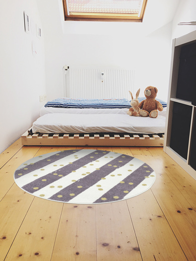 Okrągły Dywan Lima M044A cream/lila Fiolet Krem Zloty Paski