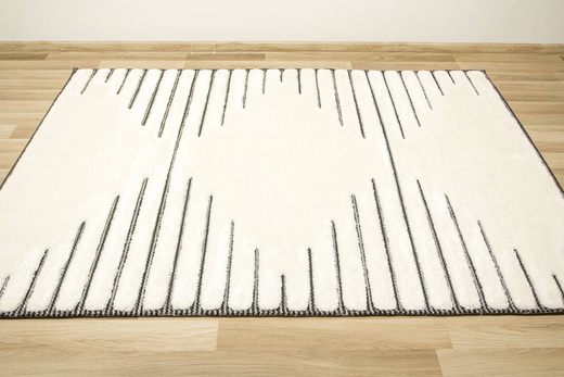 Dywan Shaggy Lula Soft IM43A Black/Bone Romby Krem Czarny Grafit