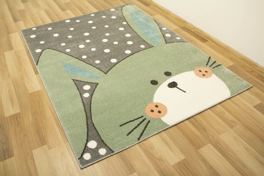 Dywan Dziecięcy Lima 1316C l.grey/green Szary Oliwkowy Króliczek