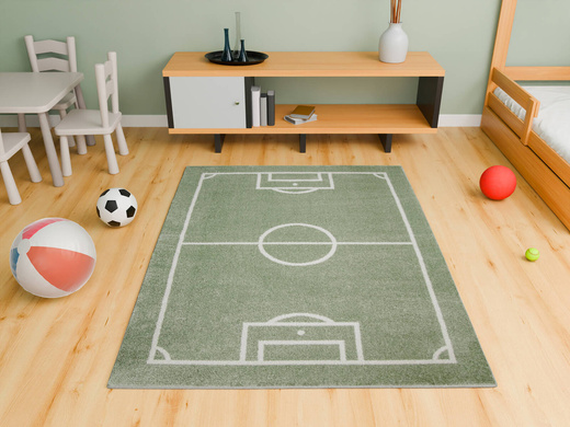 Dywan Dziecięcy Lima 6333B green/cream Boisko Zielona Oliwka Krem