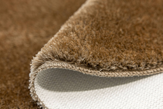 Dywan Okrągły Shaggy Antypoślizgowy Malmo Ciemny Beż