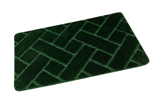 Dywanik Łazienkowy Antypoślizgowy Lotus Dark Green Butelkowa Zieleń Cegiełka