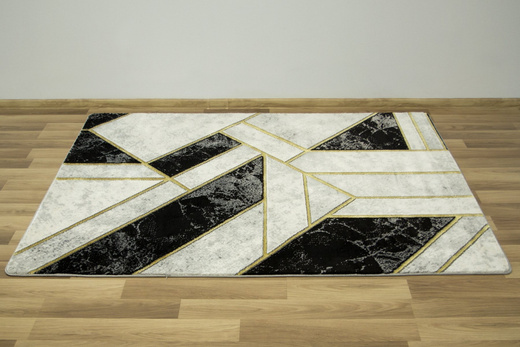 Dywan Diamond K4423G Geometryczny złote kreski