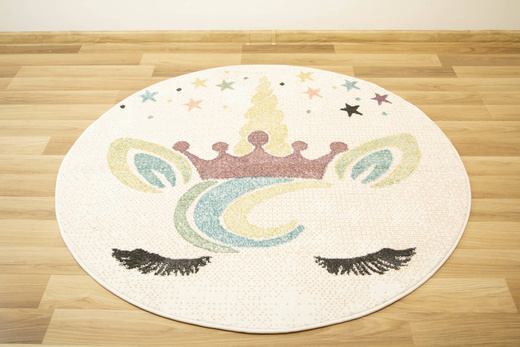 Okrągły Dywan Lima B070A cream/rose Jednorożec Krem