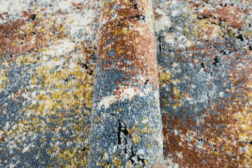 Chodnik 8621A Cream Kremowy Miedziany Niebieski Abstrakcja szerokość 100 cm