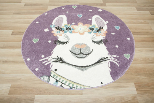 Okrągły Dywan Lima C882B lila/cream Fiolet Krem Lama