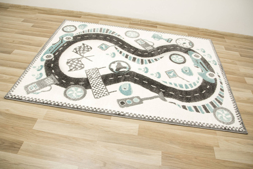 Dywan Dziecięcy Lima F500A cream/d.grey Uliczki Wyścigi