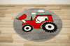 Okrągły Dywan Lima G753A l.grey/l.red Traktor Czerwony Szary