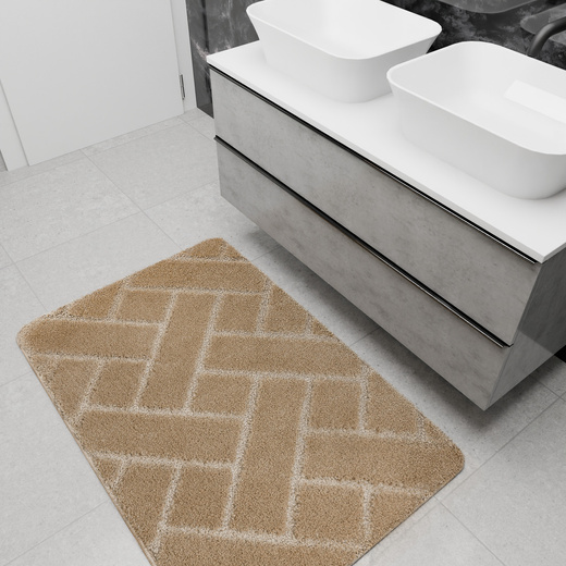 Dywanik Łazienkowy Antypoślizgowy Lotus Beige Beż Cegiełka