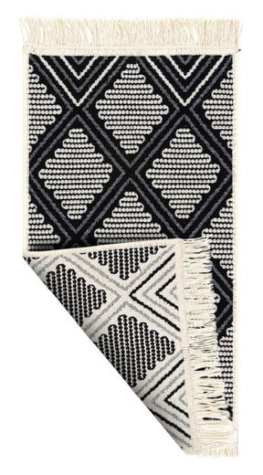 Dwustronny Dywanik Chodniczek Orient 40x70 9 Romby Czarne