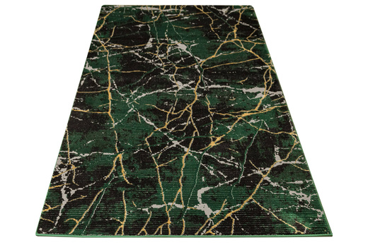 Dywan Diamond K8716Z Green Butelkowa Zieleń Złoty Marmur