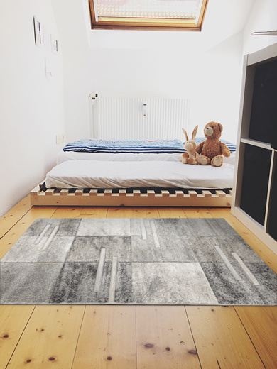 Dywan Daisy Carving 7428B m.grey/l.bej Krem Beż Szary Prostokąty