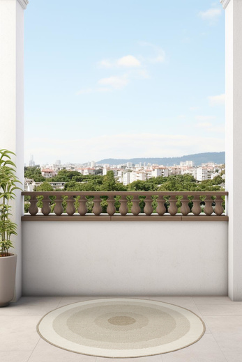 Okrągły Dwustronny Dywan Sznurkowy Brussels 2205195/10610 Linen Beż Krem Koła Outdoor