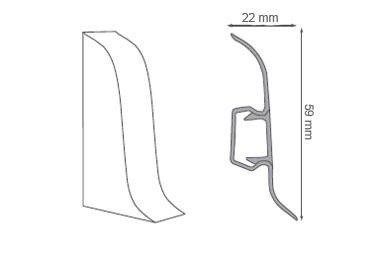 Zakończenie zaślepka lewa do listwy przypodłogowej Premium Cezar 159 jesion kaukaski mat