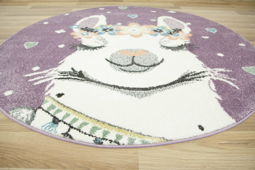 Okrągły Dywan Lima C882B lila/cream Fiolet Krem Lama