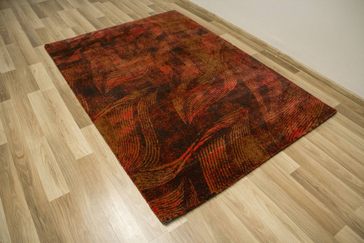 Dywan Lush Luksusowy Konko Burgund Abstrakcja Liście