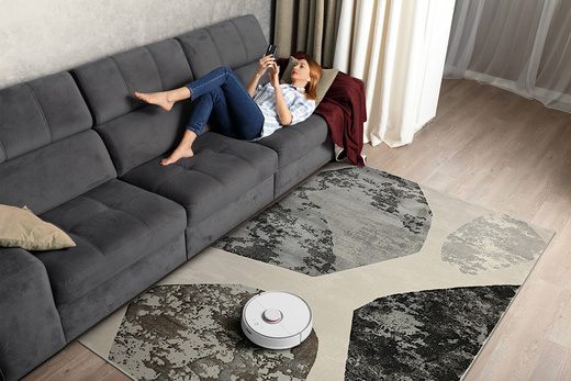 Dywan Verano H374A m.grey/grey Krem Szary Złoty Abstrakcja Kamyki