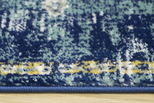 Dywan Victoria 2937D d.blue/blue Ornament Medalion Niebieski Turkus Żółty