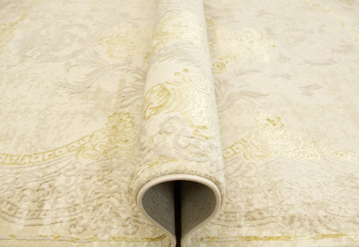 Lśniący Dywan Allora Plus 9435A cream/cream Ornament Krem Beż Złoty