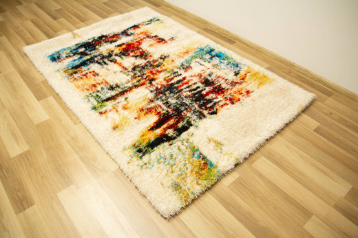 Dywan Shaggy Puffy P643 Beige/Yellow Abstrakcja