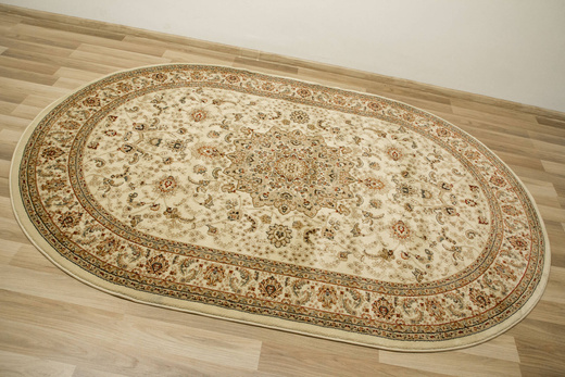 Owalny Dywan Super Rose D373A cream/cream Ornament Jasny Beż Krem