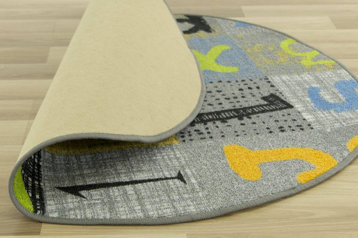 Okrągły Dywan Blackboard druk Koło Literki