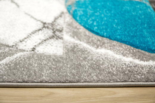Dywan Amelia A472B grey/turquoise Szary Turkus Półkola Marmur