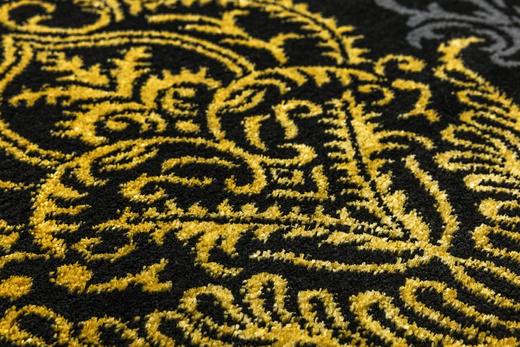 Dywan FESTIVAL 2746A yellow/black Czarny Złoty Ornament