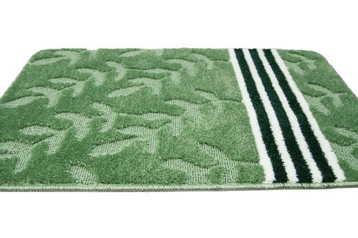 Komplet 3-częściowy Łazienkowy Natel Green Zielony Listki Paski