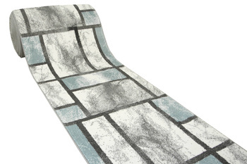 Chodnik Lima 9553A cre/bl Szary Błękitny szerokość 60 cm