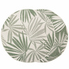 Okrągły Dwustronny Dywan Sznurkowy Brussels 205771/10520 Green Zieleń Krem Listki Palmy Outdoor