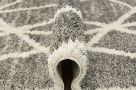 Puszysty Dywan Pulpy Shaggy A522A d.grey/cream Szary Kremowy Trójkąty