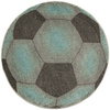 Okrągły Dywan Lima G758A l.grey/blue Piłka Football Grafit Turkus Melanż