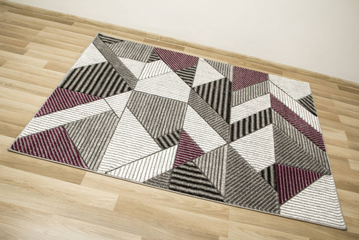 Dywan Amelia A632A grey/purple Szary Fiolet Linie Paski Kreski