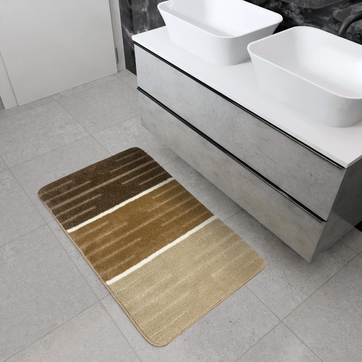 Dywanik Łazienkowy Como Beige Beżowy Krem Pasy