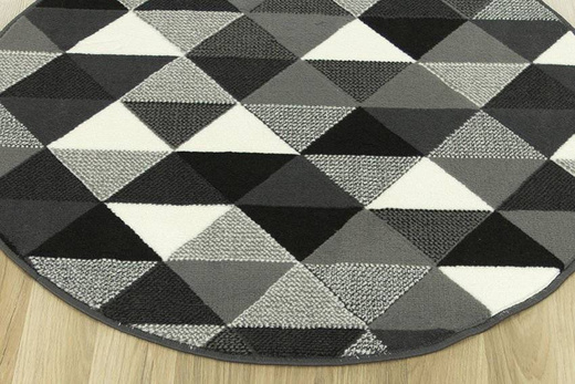Okrągły Dywan Luna 503430/56911 trójkąty grey
