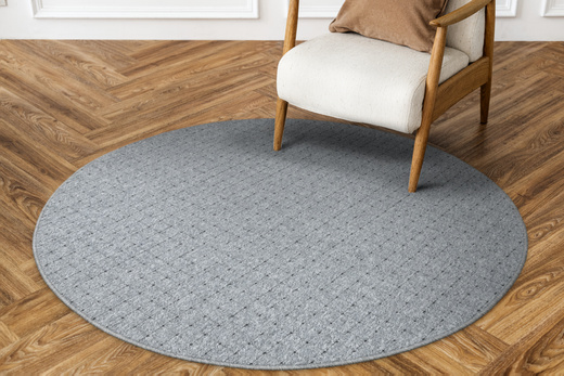 Okrągły Dywan Pętelkowy Zembla 73 Szary Grafit Kratka