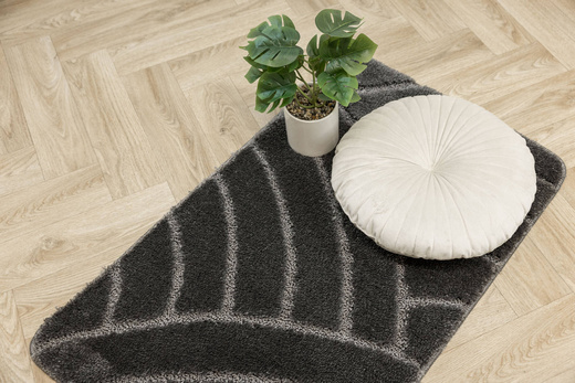 Dywanik Łazienkowy Antypoślizgowy Sash Dark Grey Ciemny Szary Pasy