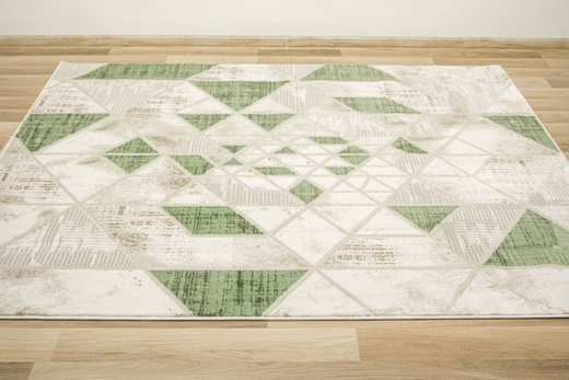 Dywan Garda P563B Green Zielony Szary Romby