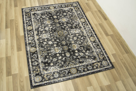 Dywan Lucca 8665A antrasit/antra Ornamentowy Antracyt Krem Miodowy
