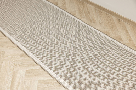 Dwustronny Sznurkowy Chodnik Brussels 205681/10610 Linen Krem Beż Jodełka szerokość 120 cm